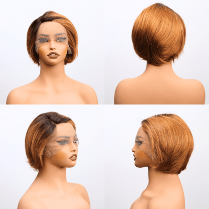 #49 T Lace Bob Blonde Human Hair Wig 8.5 Inches