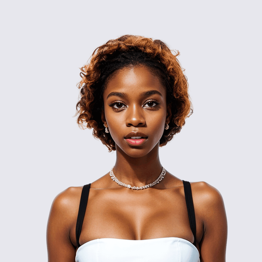#65 13x4 Lace Pixie Afro Curly Human Hair Wig 8 Inches