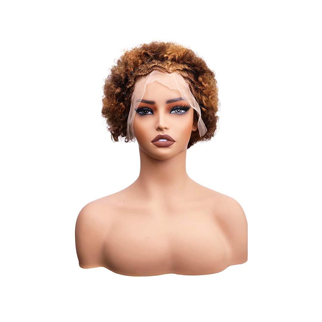 #65 13x4 Lace Pixie Afro Curly Human Hair Wig 8 Inches
