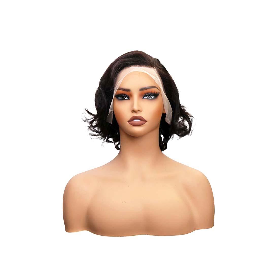 #59 13x4 Lace Pixie Wave Human Hair Wig 8 Inches