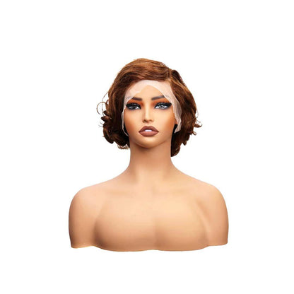 #59 13x4 Lace Pixie Wave Human Hair Wig 8 Inches