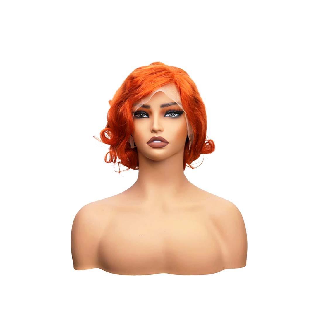 #59 13x4 Lace Pixie Wave Human Hair Wig 8 Inches