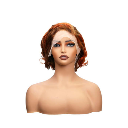 #59 13x4 Lace Pixie Wave Human Hair Wig 8 Inches