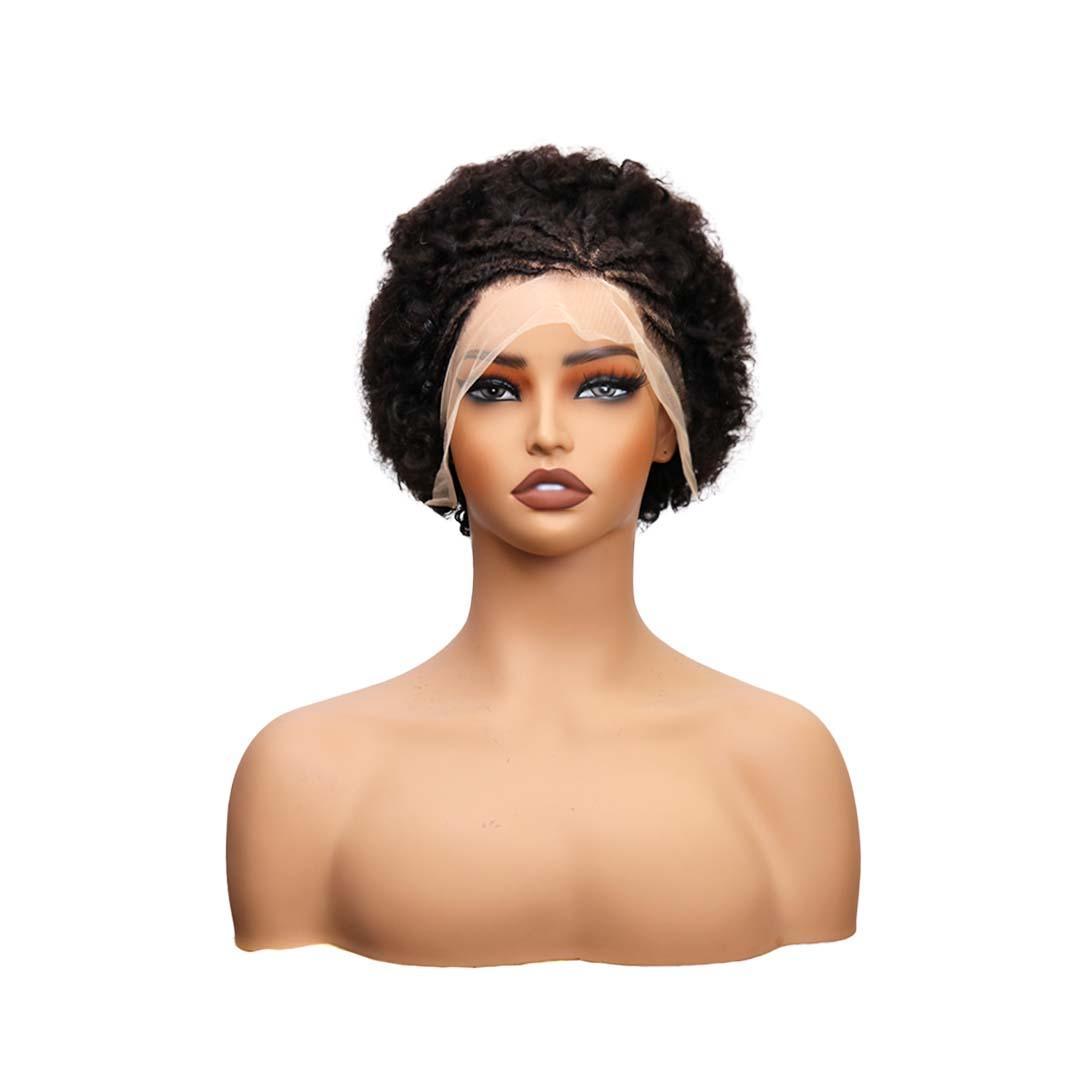 #65 13x4 Lace Pixie Afro Curly Human Hair Wig 8 Inches