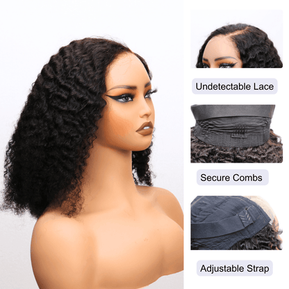 #72 5x5 Lace Kinky Curly Black Human Hair Wig