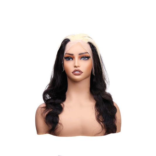 #76 13x4 Lace Body Wave Blonde Black Highlight Human Hair Wig