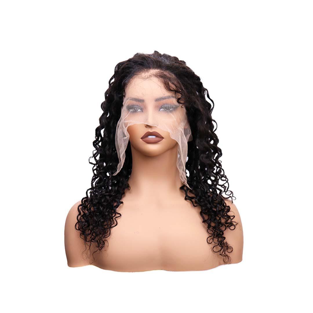 #78 13x6 Lace 150% Pixie Curly Black Human Hair Wig