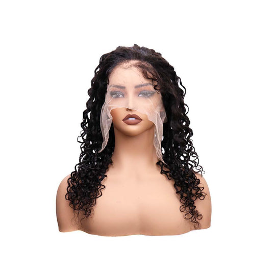 #78 13x6 Lace 150% Pixie Curly Black Human Hair Wig