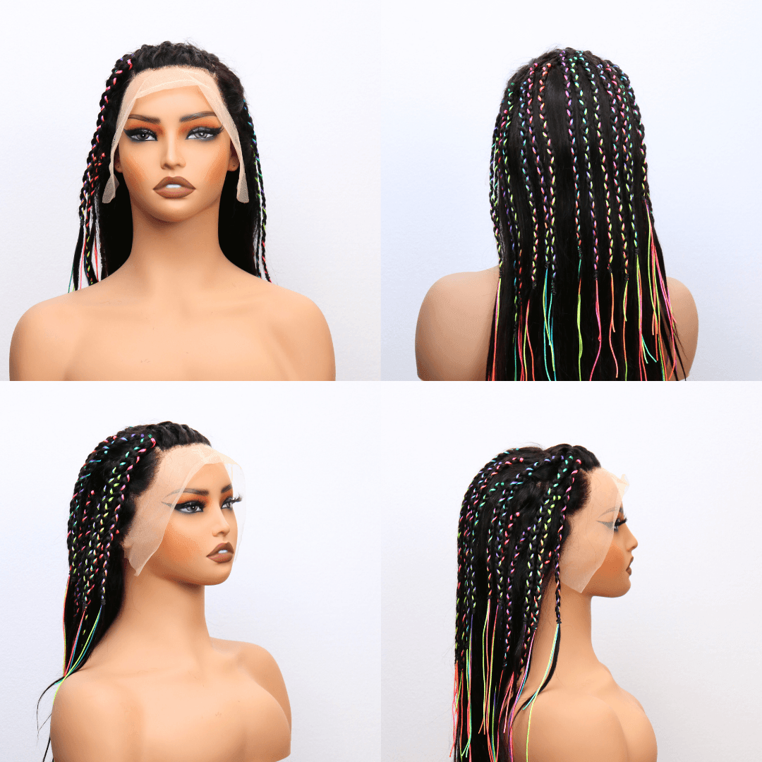 #81 13x4 Lace 150% Colored Braids Human Hair Wig