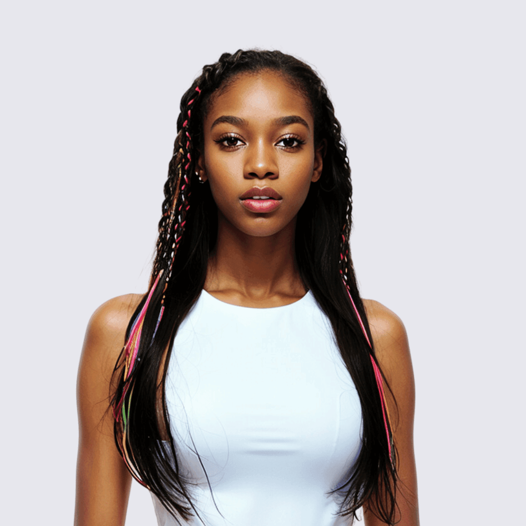 #81 13x4 Lace 150% Colored Braids Human Hair Wig