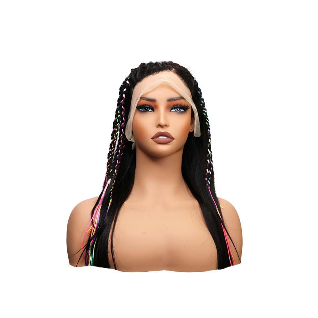 #81 13x4 Lace 150% Colored Braids Human Hair Wig