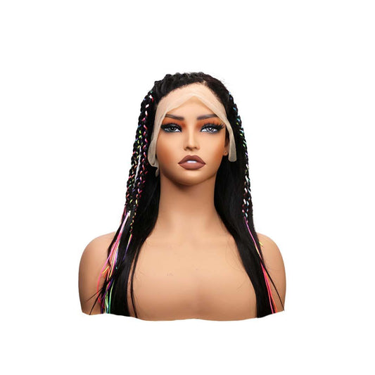 #81 13x4 Lace 150% Colored Braids Human Hair Wig