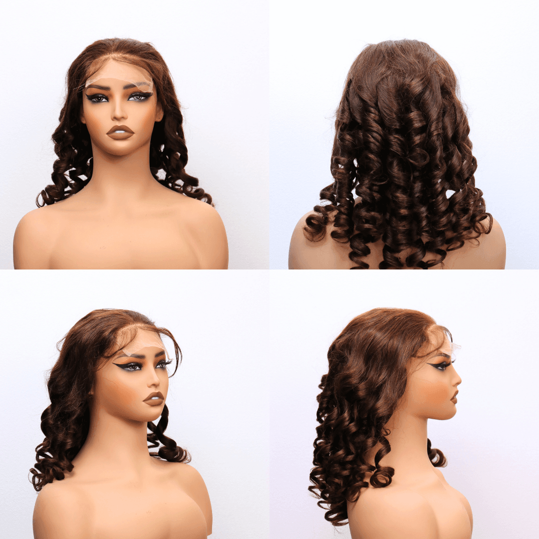 #83 5x5 Lace Werego Loose Wave Brown Human Hair Wig