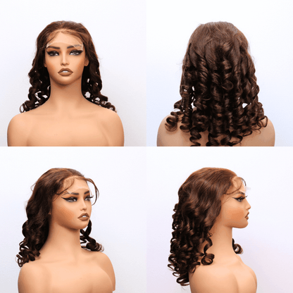 #83 5x5 Lace Werego Loose Wave Brown Human Hair Wig