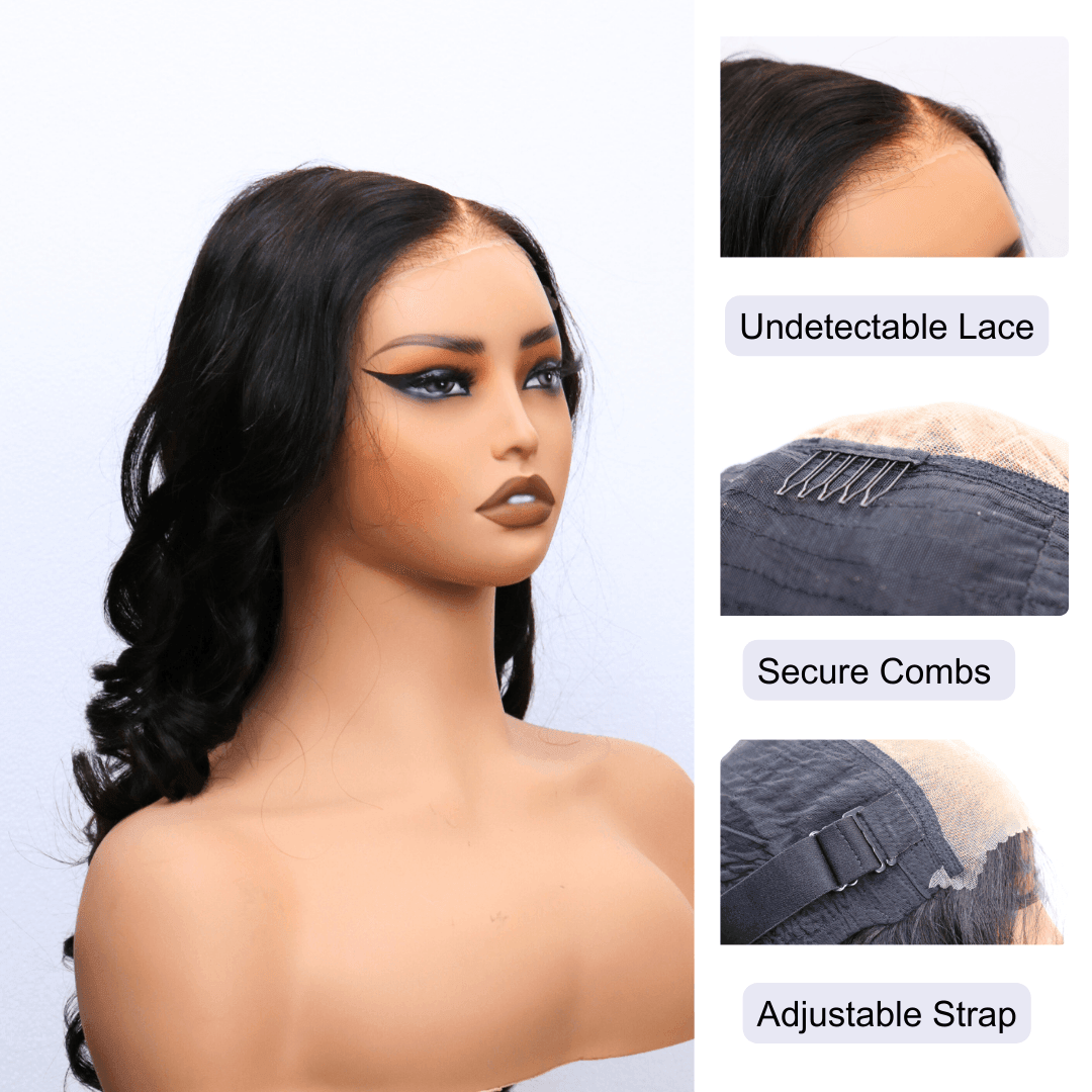#85 7x6 Lace Body Wave Black Human Hair Wig