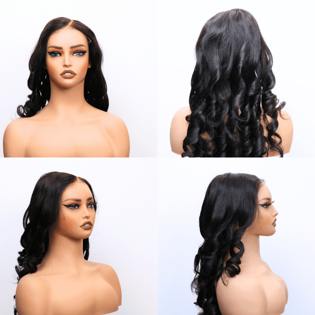 #85 7x6 Lace Body Wave Black Human Hair Wig