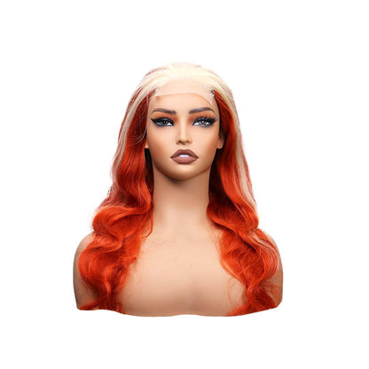 #74 4x4 Lace Body Wave Blonde Ginger Highlight Human Hair Wig