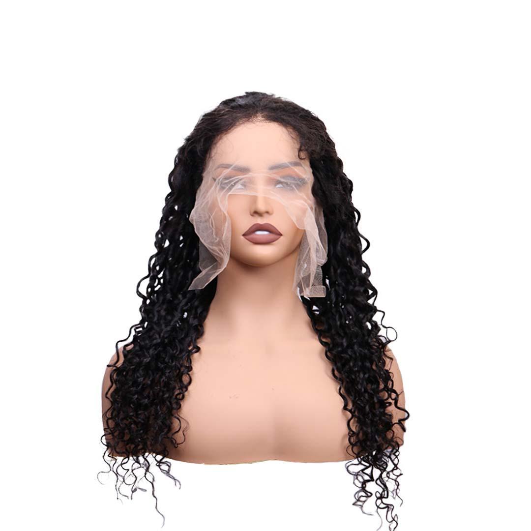 #78 13x6 Lace 150% Pixie Curly Black Human Hair Wig