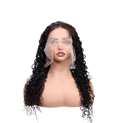 #78 13x6 Lace 150% Pixie Curly Black Human Hair Wig