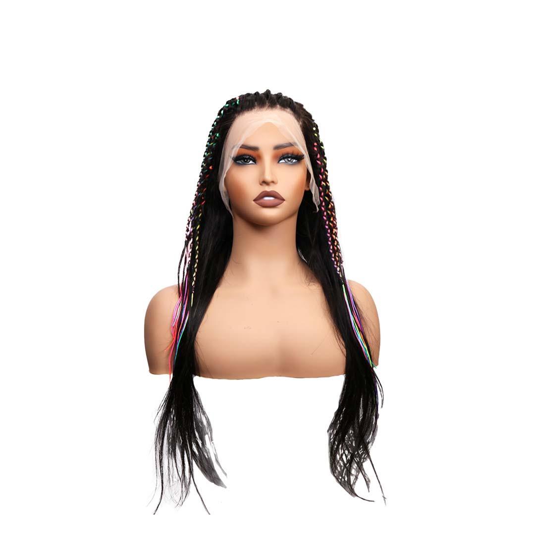 #81 13x4 Lace 150% Colored Braids Human Hair Wig