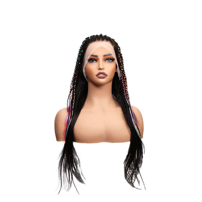 #81 13x4 Lace 150% Colored Braids Human Hair Wig
