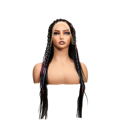 #81 13x4 Lace 150% Colored Braids Human Hair Wig