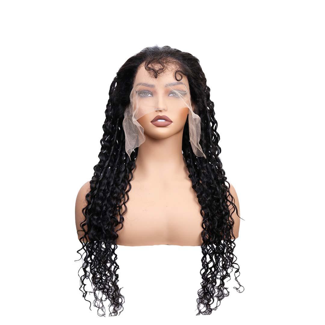 #78 13x6 Lace 150% Pixie Curly Black Human Hair Wig