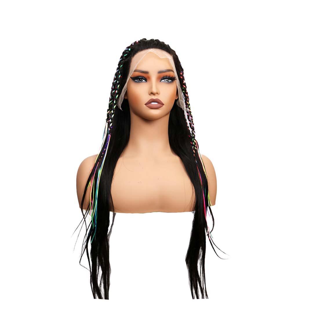 #81 13x4 Lace 150% Colored Braids Human Hair Wig