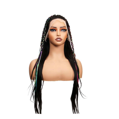 #81 13x4 Lace 150% Colored Braids Human Hair Wig