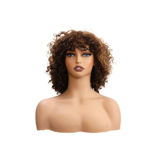 #17 4x4 Lace Deep Wave Brown Human Hair Wig 12 Inches
