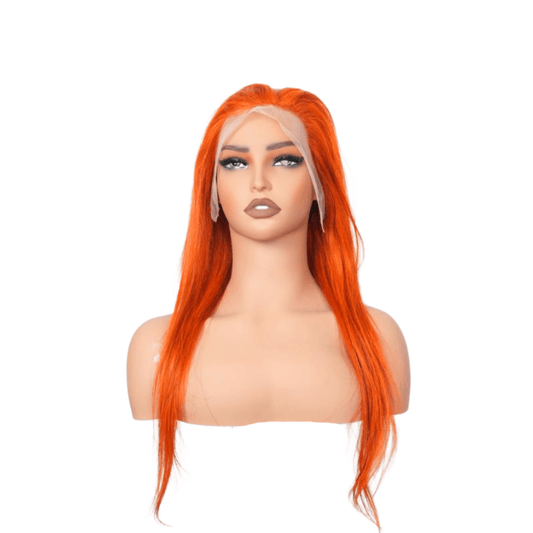 #26 13x4 Lace Straight Ginger Human Hair Wig 22 Inches