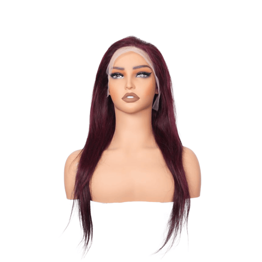 #27 13x4 Lace Straight Burgundy Human Hair Wig 22 Inches