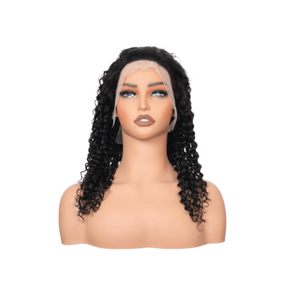 #28 13x4 Lace Kinky Curly Black Human Hair Wig 18 Inches