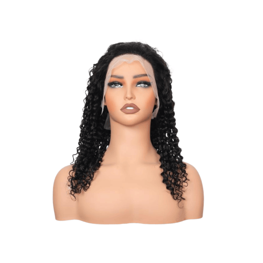 #28 13x4 Lace Kinky Curly Black Human Hair Wig 18 Inches