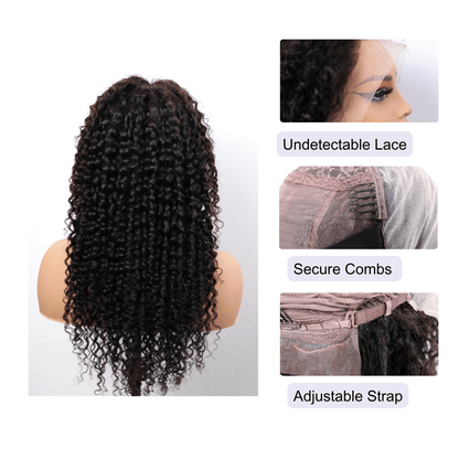 #29 13x4 Lace Kinky Curly Black Human Hair Wig 22 Inches