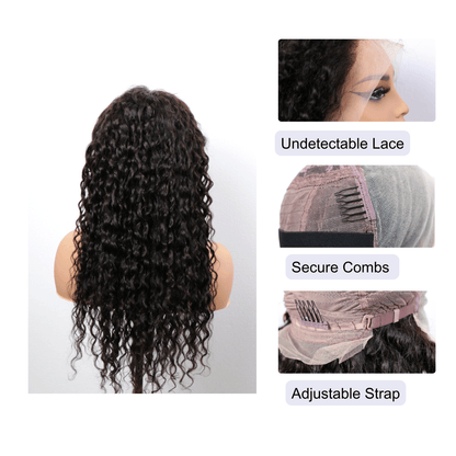 #30 13x4 Lace Deep Curly Black Human Hair Wig 22 Inches