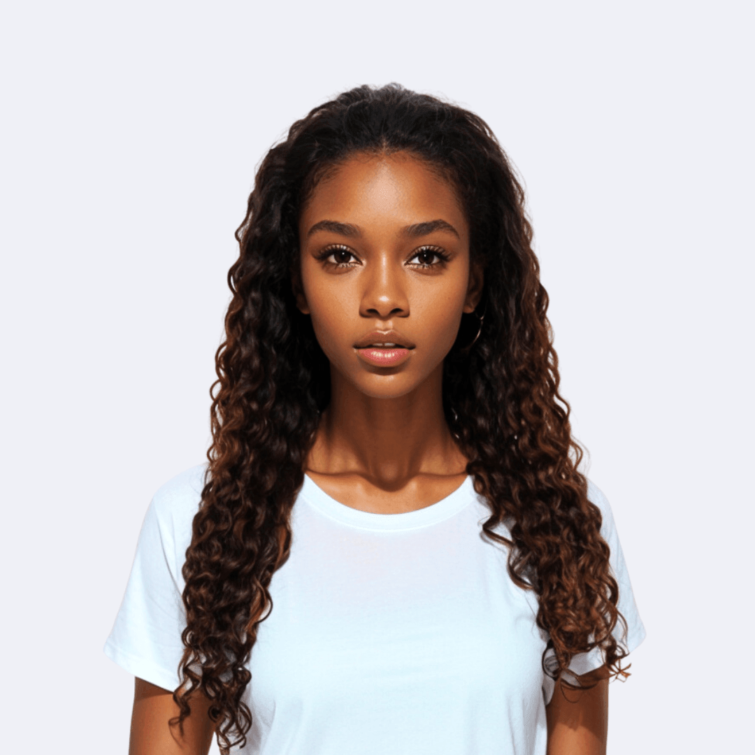 #31 13x4 Lace Deep Curly Ombre Brown Human Hair Wig 22 Inches - RoseTask