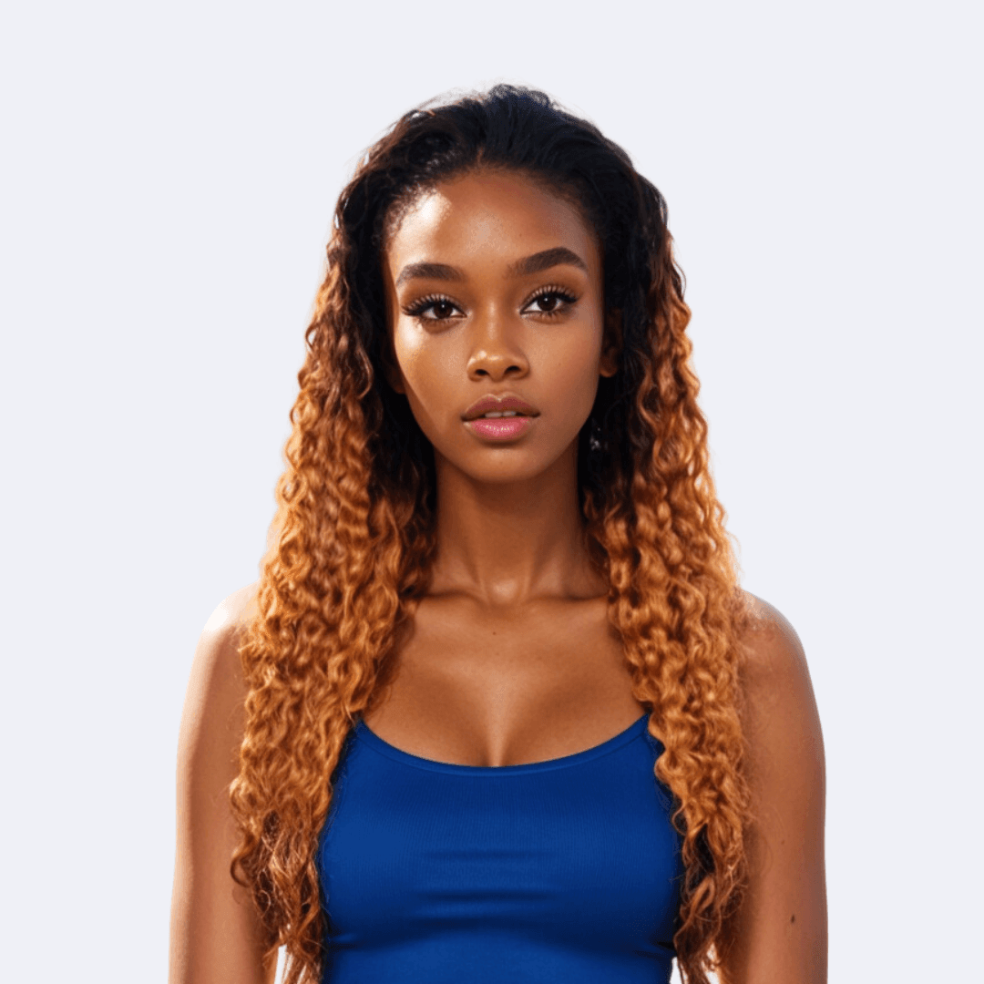 #32 13x4 Lace Deep Curly Ombre Blonde Human Hair Wig 22 Inches - RoseTask