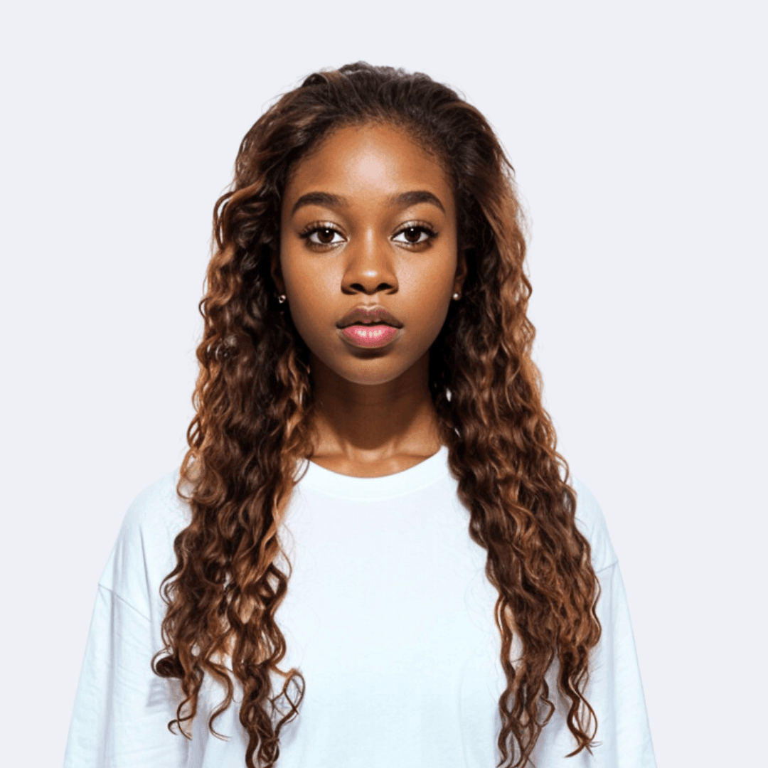 #33 13x4 Lace Deep Curly Highlight Brown Human Hair Wig 22 Inches - RoseTask