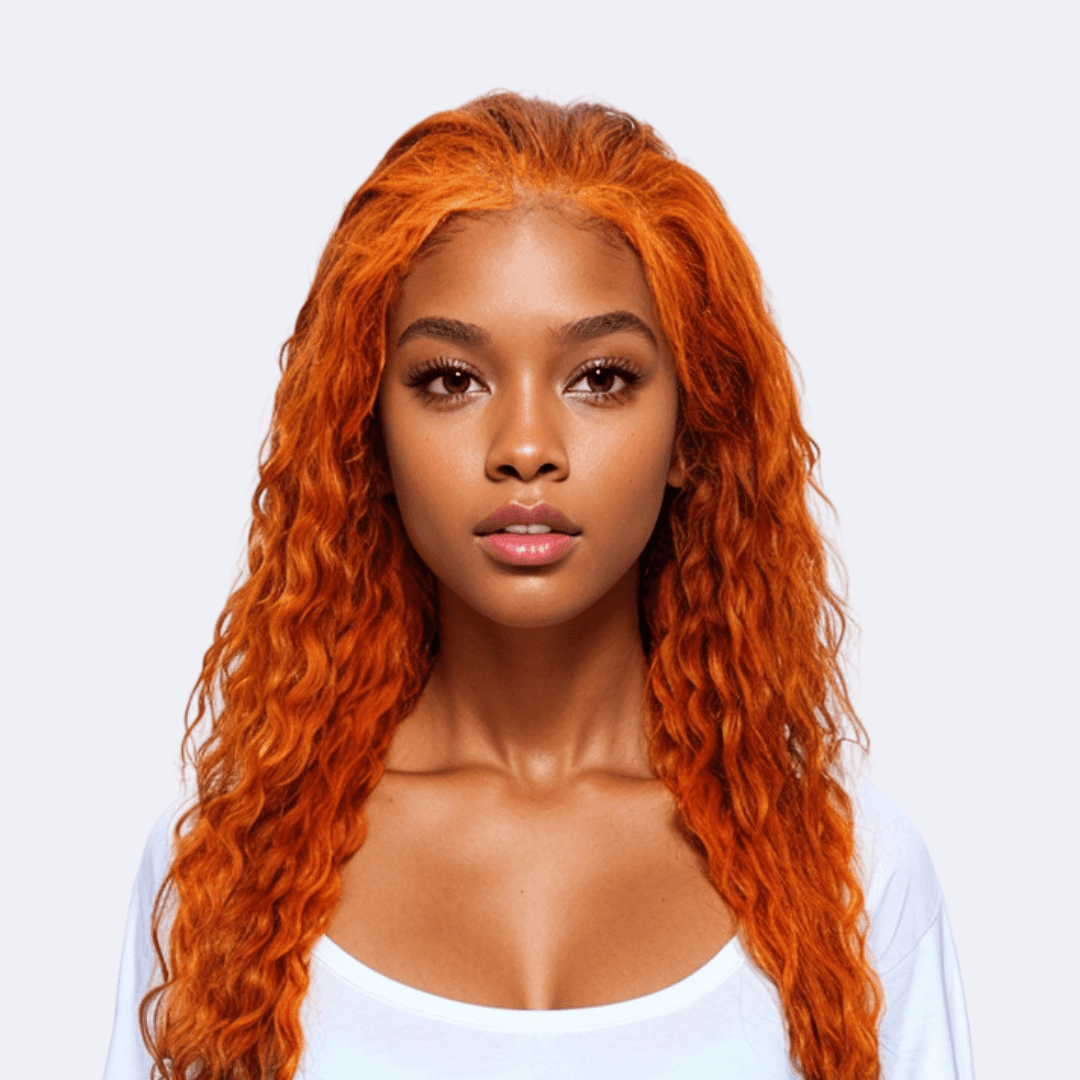 #36 13x4 Lace Deep Curly Ginger Human Hair Wig 22 Inches - RoseTask