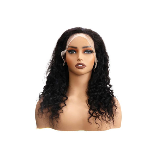#37 13x4 Lace Kinky Wave Black Human Hair Wig 18 Inches