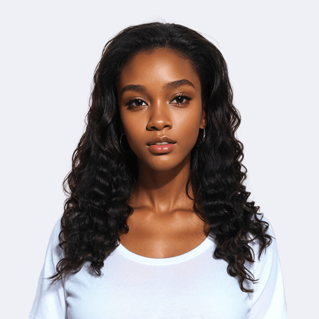#37 13x4 Lace Kinky Wave Black Human Hair Wig 18 Inches - RoseTask