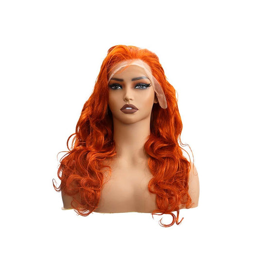 #43 13x4 Lace Water Wave Ginger Human Hair Wig 22 Inches